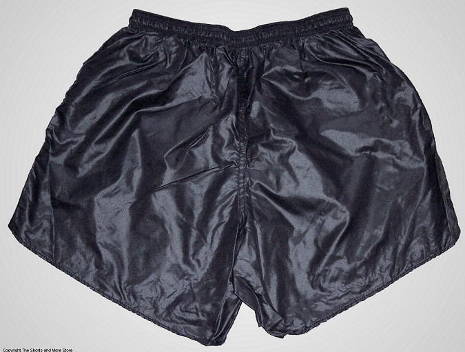 Black Wet Look Shiny Nylon Soccer Shorts by Soffe Men's Medium *HOT